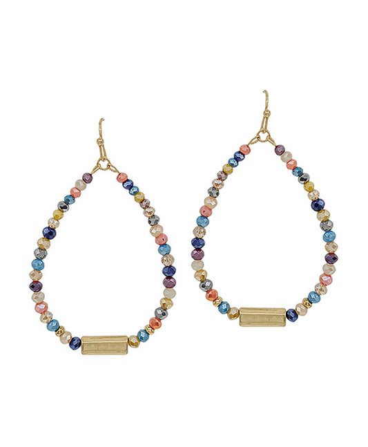 2 Inches Metal Accent Teardrop Earring