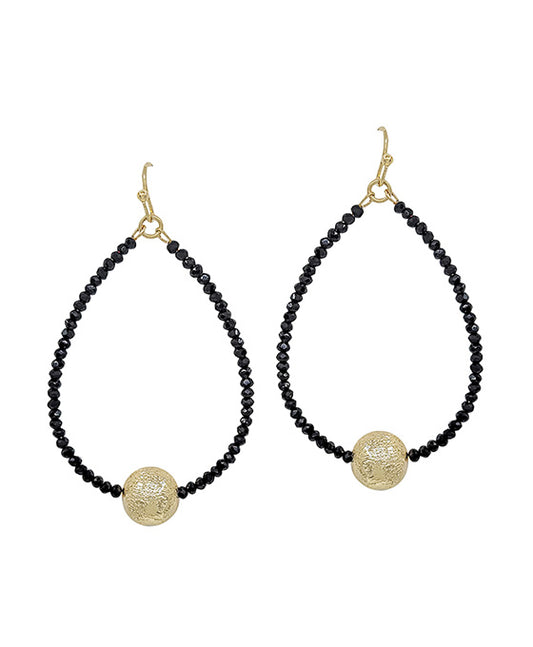 2 Inches Satin Ball Accent Teardrop Earring
