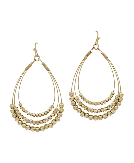 Teardrop Metal Ball Wired Earring