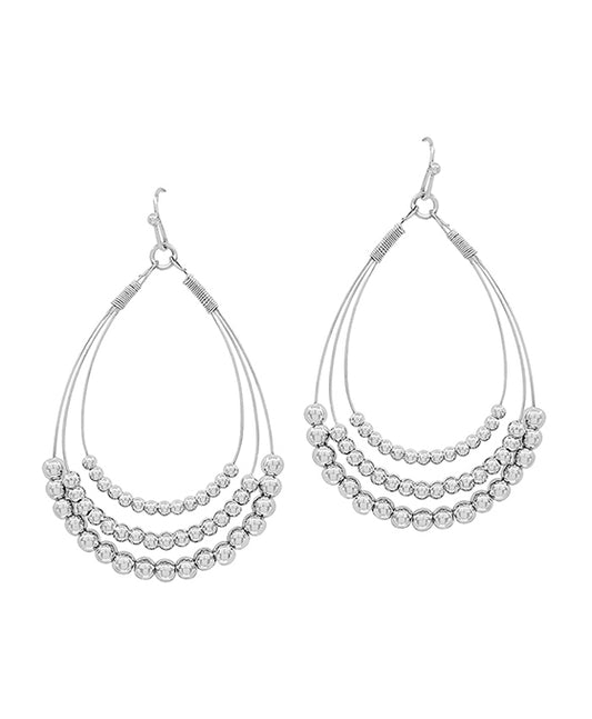 Teardrop Metal Ball Wired Earring