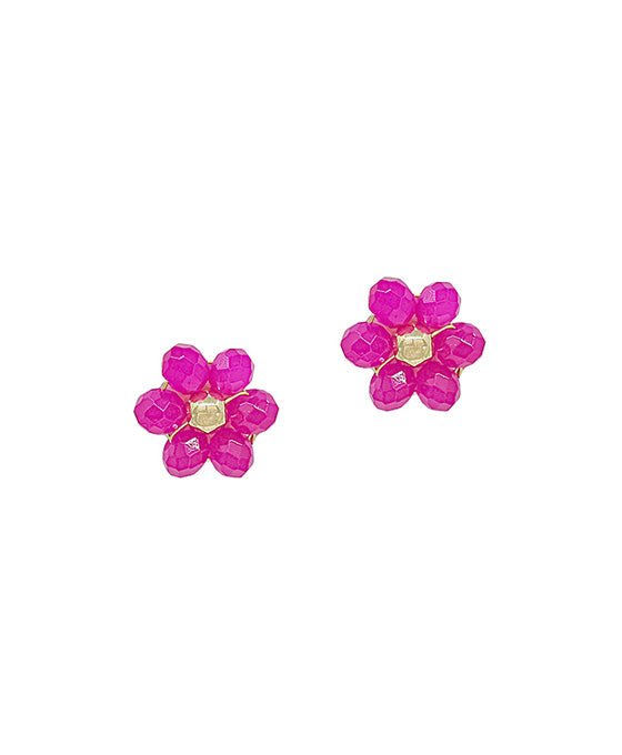 12mm Flower Beads Post Earring