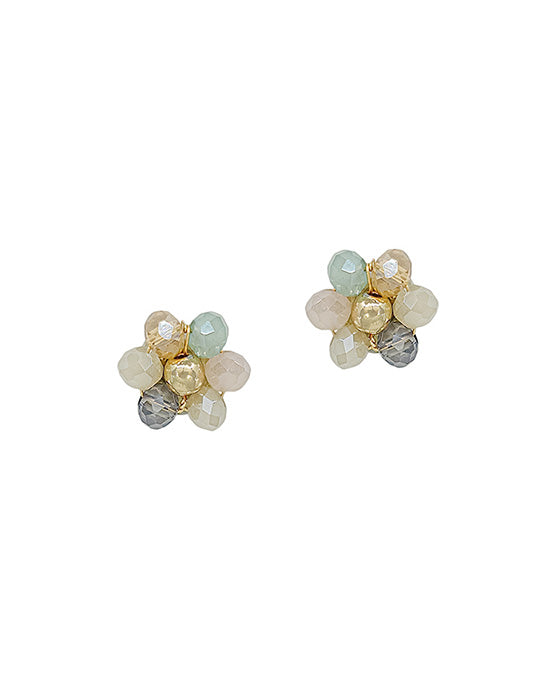 12mm Flower Beads Post Earring