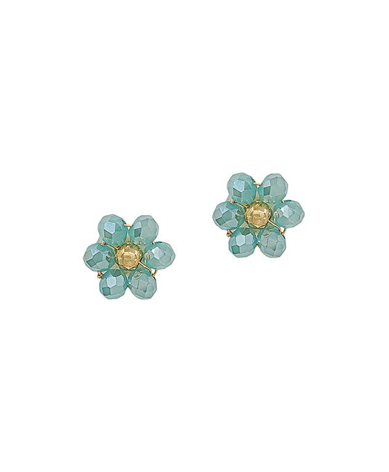 12mm Flower Beads Post Earring