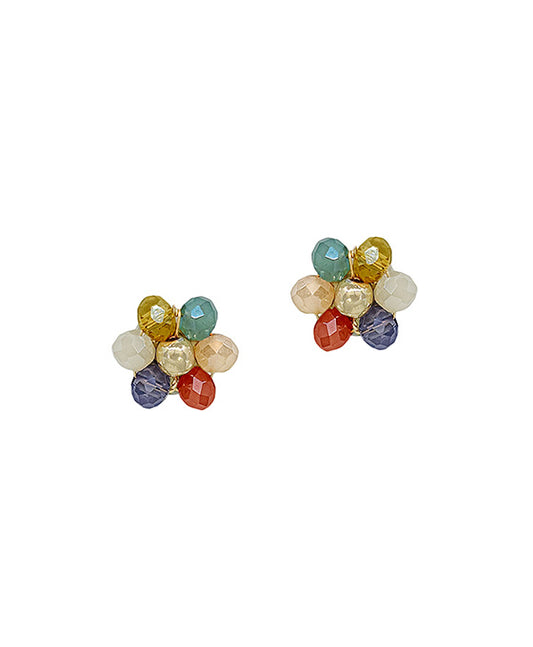 12mm Flower Beads Post Earring