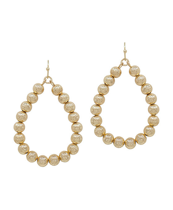 6mm Satin Ball Teardrop Earring