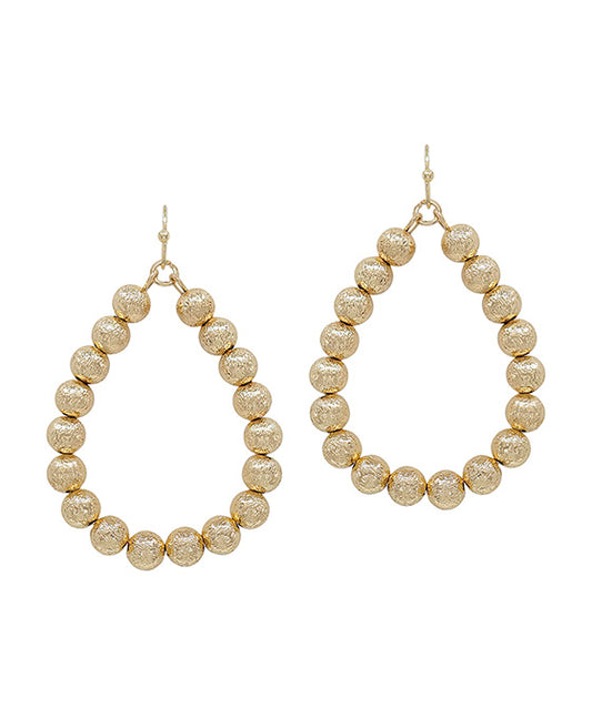 6mm Satin Ball Teardrop Earring