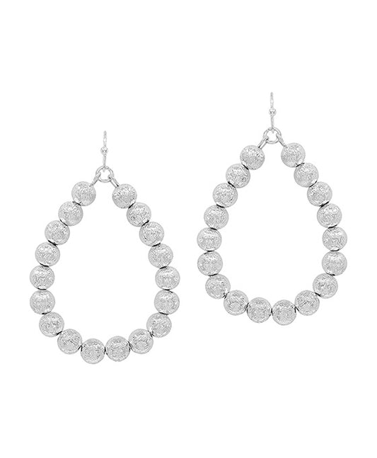 6mm Satin Ball Teardrop Earring