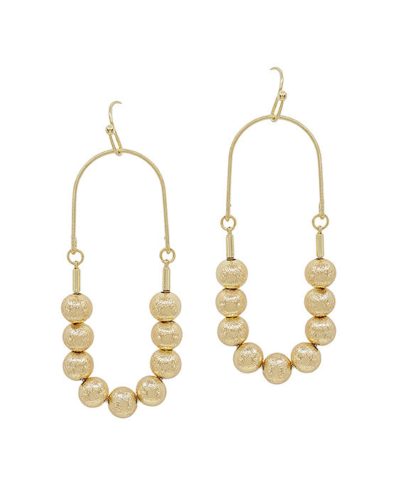 Oval Shape Wire w/ Satin Ball Earring