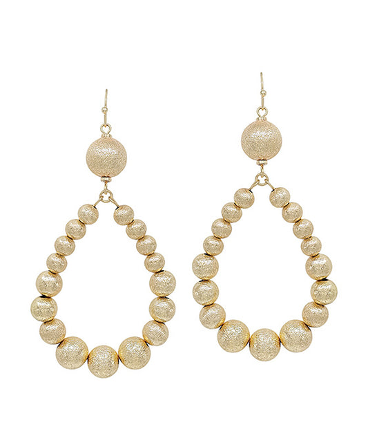 Satin Ball Teardrop Metal Earring