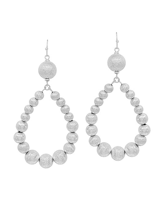 Satin Ball Teardrop Metal Earring