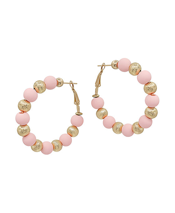 Satin Ball Accent w/ Clay Ball Earring