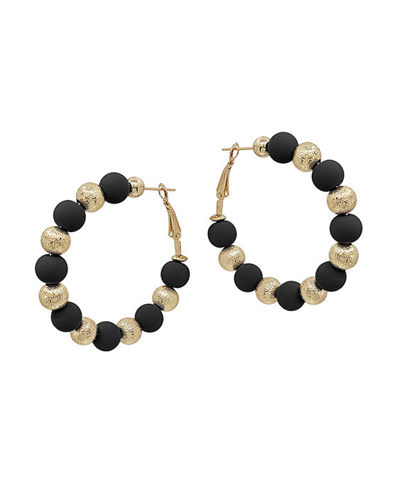 Satin Ball Accent w/ Clay Ball Earring