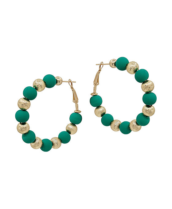 Satin Ball Accent w/ Clay Ball Earring