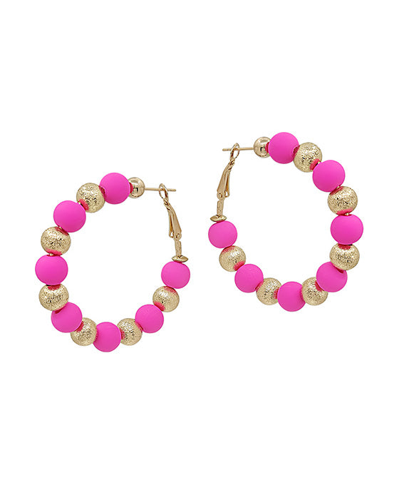 Satin Ball Accent w/ Clay Ball Earring