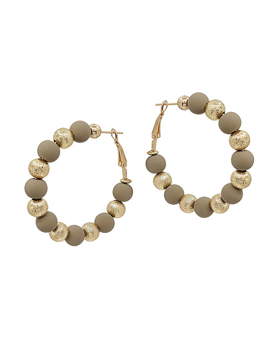 Satin Ball Accent w/ Clay Ball Earring