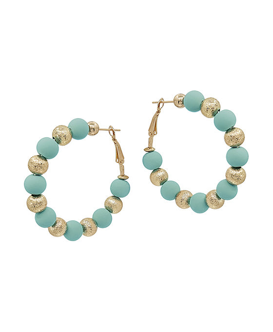 Satin Ball Accent w/ Clay Ball Earring