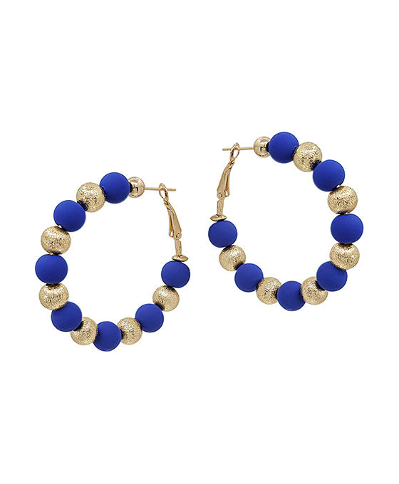 Satin Ball Accent w/ Clay Ball Earring