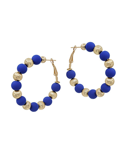 Satin Ball Accent w/ Clay Ball Earring