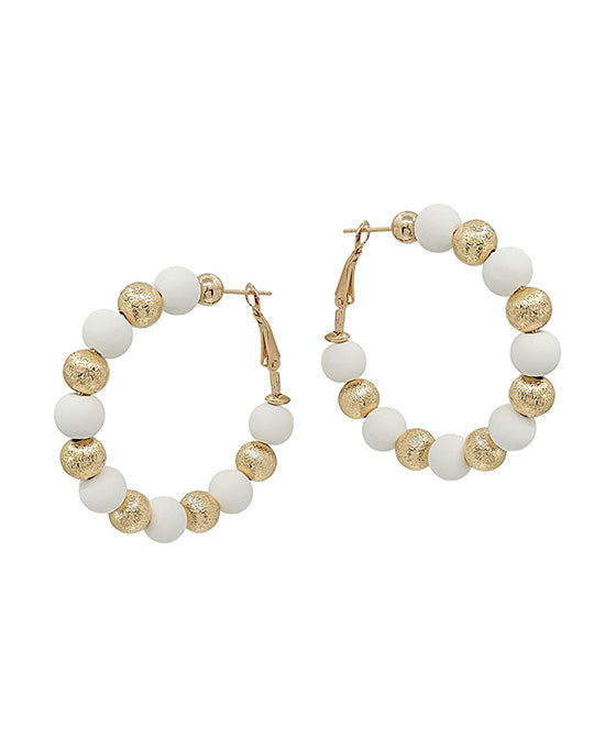 Satin Ball Accent w/ Clay Ball Earring