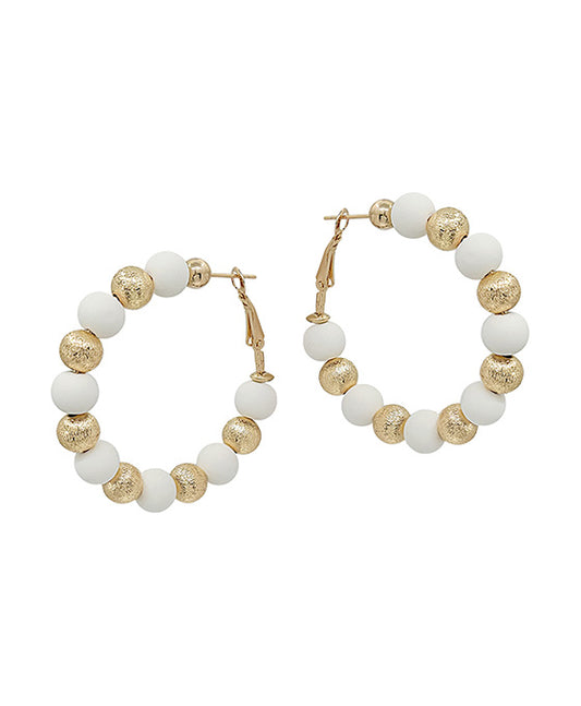 Satin Ball Accent w/ Clay Ball Earring