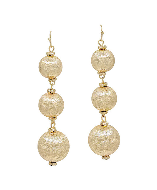 3 Drop Satin Ball Earring
