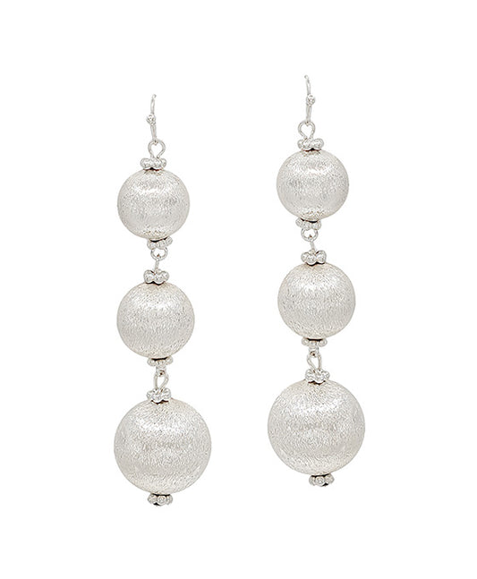 3 Drop Satin Ball Earring
