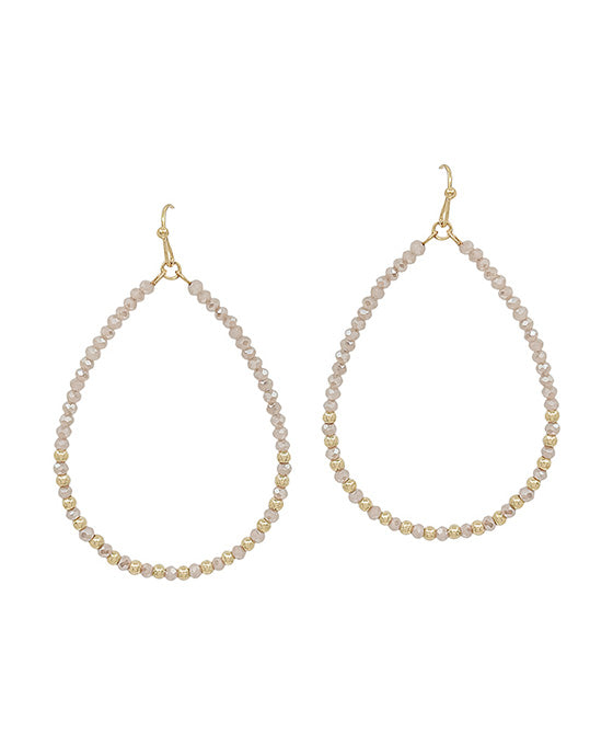 2mm Bead & CCB Accent Teardrop Earring