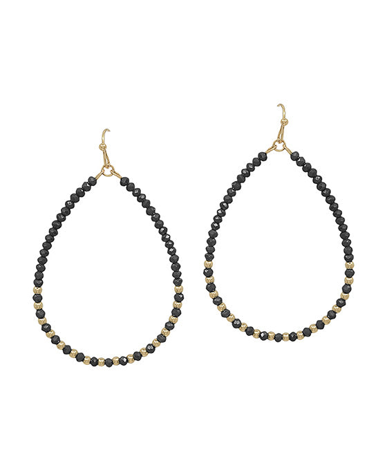 2mm Bead & CCB Accent Teardrop Earring