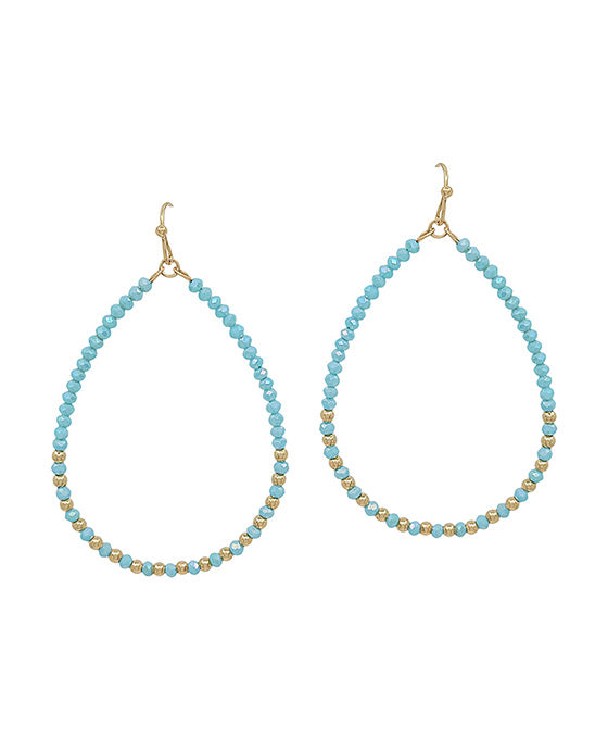 2mm Bead & CCB Accent Teardrop Earring