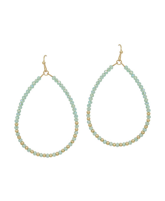 2mm Bead & CCB Accent Teardrop Earring