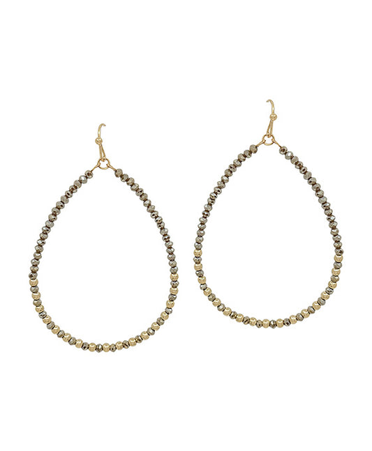 2mm Bead & CCB Accent Teardrop Earring