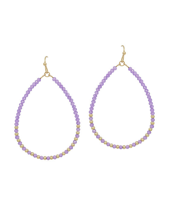2mm Bead & CCB Accent Teardrop Earring