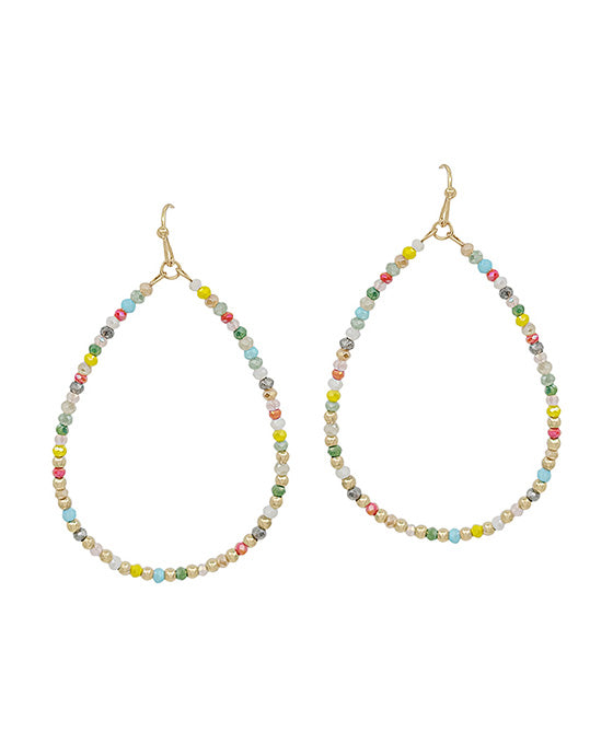 2mm Bead & CCB Accent Teardrop Earring