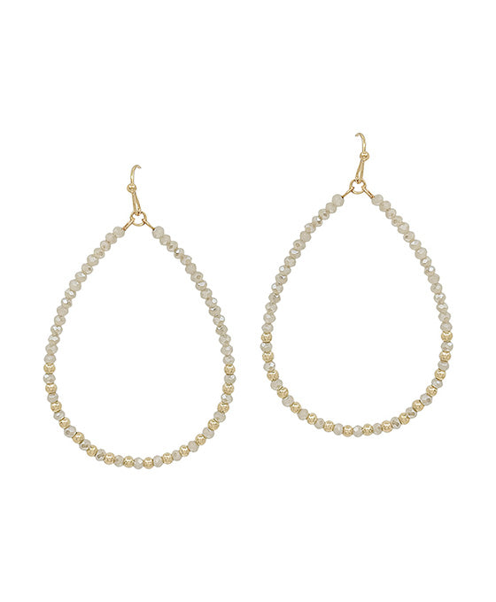 2mm Bead & CCB Accent Teardrop Earring