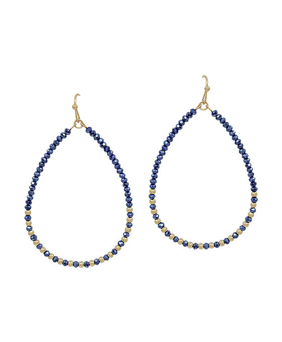 2mm Bead & CCB Accent Teardrop Earring