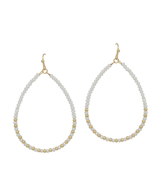 2mm Bead & CCB Accent Teardrop Earring