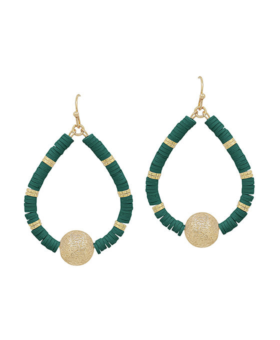 Rubber Beads w/ Satin Ball Teardrop Earring