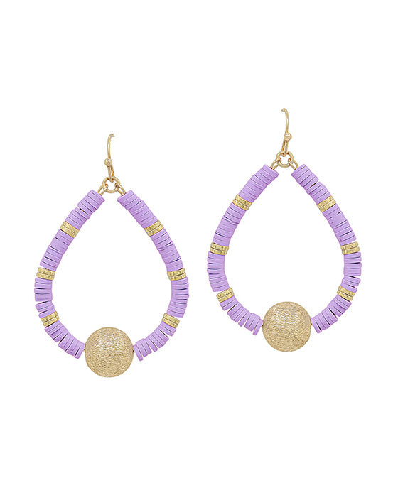 Rubber Beads w/ Satin Ball Teardrop Earring