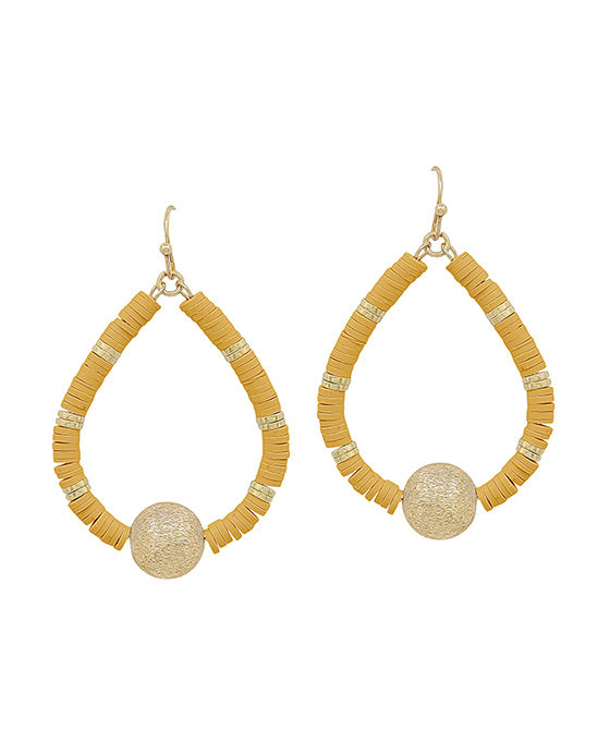 Rubber Beads w/ Satin Ball Teardrop Earring