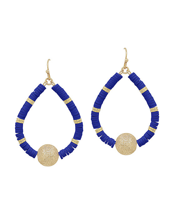 Rubber Beads w/ Satin Ball Teardrop Earring