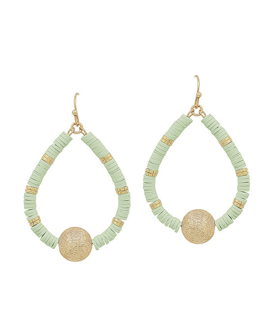 Rubber Beads w/ Satin Ball Teardrop Earring