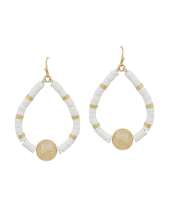 Rubber Beads w/ Satin Ball Teardrop Earring