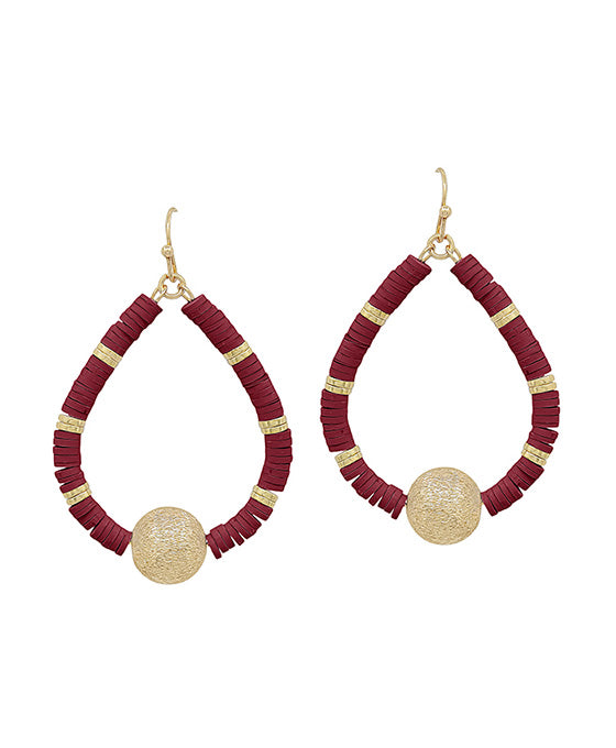 Rubber Beads w/ Satin Ball Teardrop Earring
