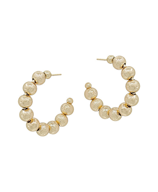 Satin Ball Hoop Earring