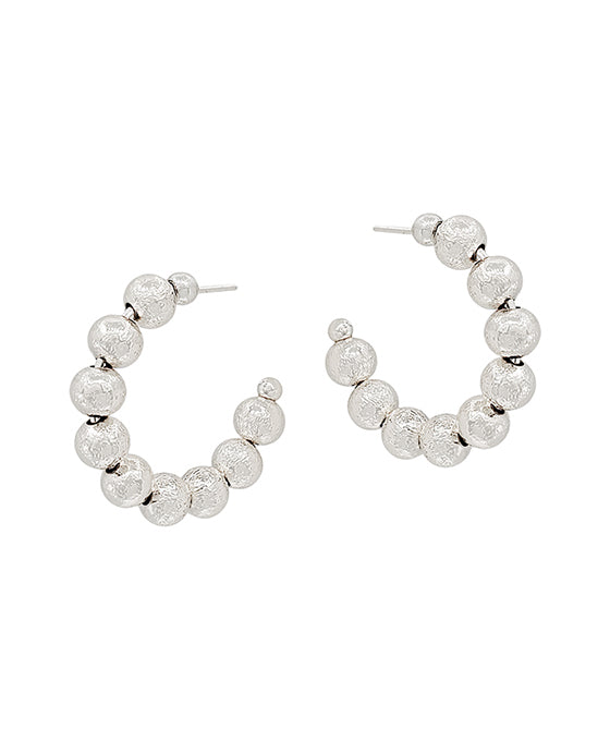 Satin Ball Hoop Earring