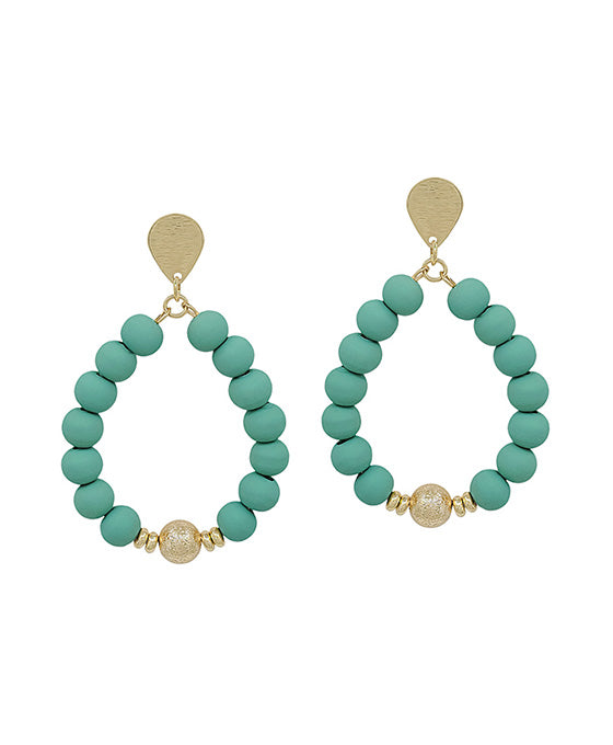 Double Teardrop Metal & Clay Post Earring