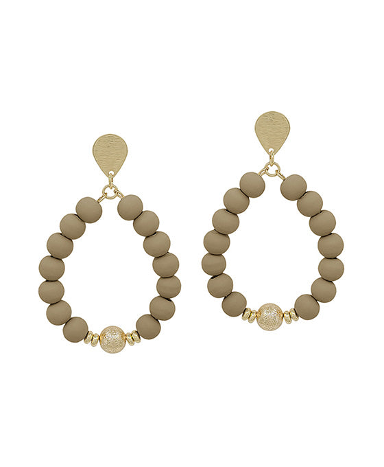 Double Teardrop Metal & Clay Post Earring