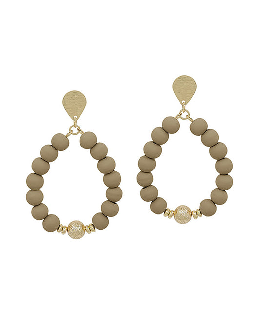 Double Teardrop Metal & Clay Post Earring
