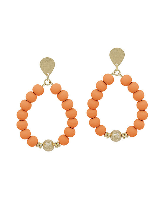 Double Teardrop Metal & Clay Post Earring