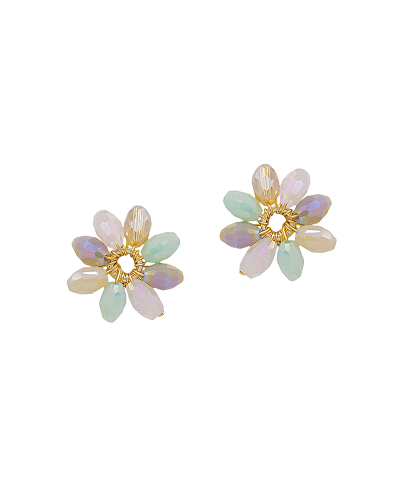 Flower Beaded Post Earring
